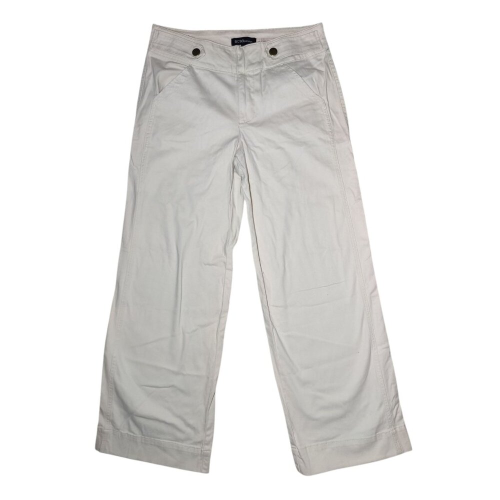 BCBGeneration Ivory Mid Rise Wide Leg Sailor-Style‎ Trousers 9/30 NWOT